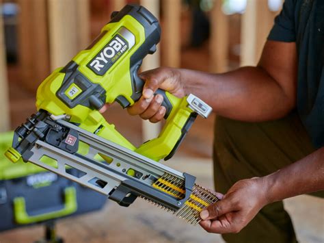 Ryobi framing gun - The on-board air fill valve enables field serviceability, which results in decreased downtime for you and your crew, and the integrated rafter hook allows for safe and easy on the job storage. The 18V ONE+ HP Brushless 21° Framing Nailer is backed by the RYOBI 3-Year Manufacturer's Warranty and includes the 18V ONE+ Framing Nailer, 18V ONE+ ... 